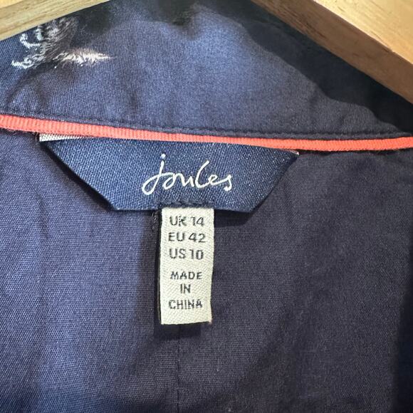 Joules Amilla Dog Print Button Front Cotton Long Sleeve Navy US 10 - Picture 3 of 14